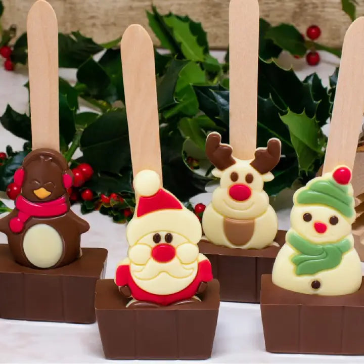 Christmas Snowman Milk Chocolate Hot Chocolate Spoon