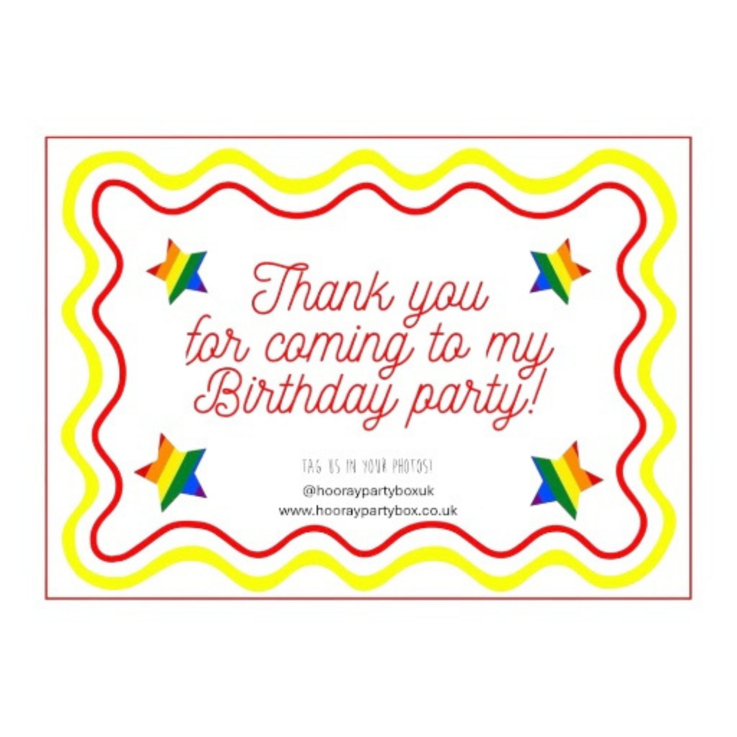 'Thank You For Coming To My Birthday Party' Cards (6 pack)