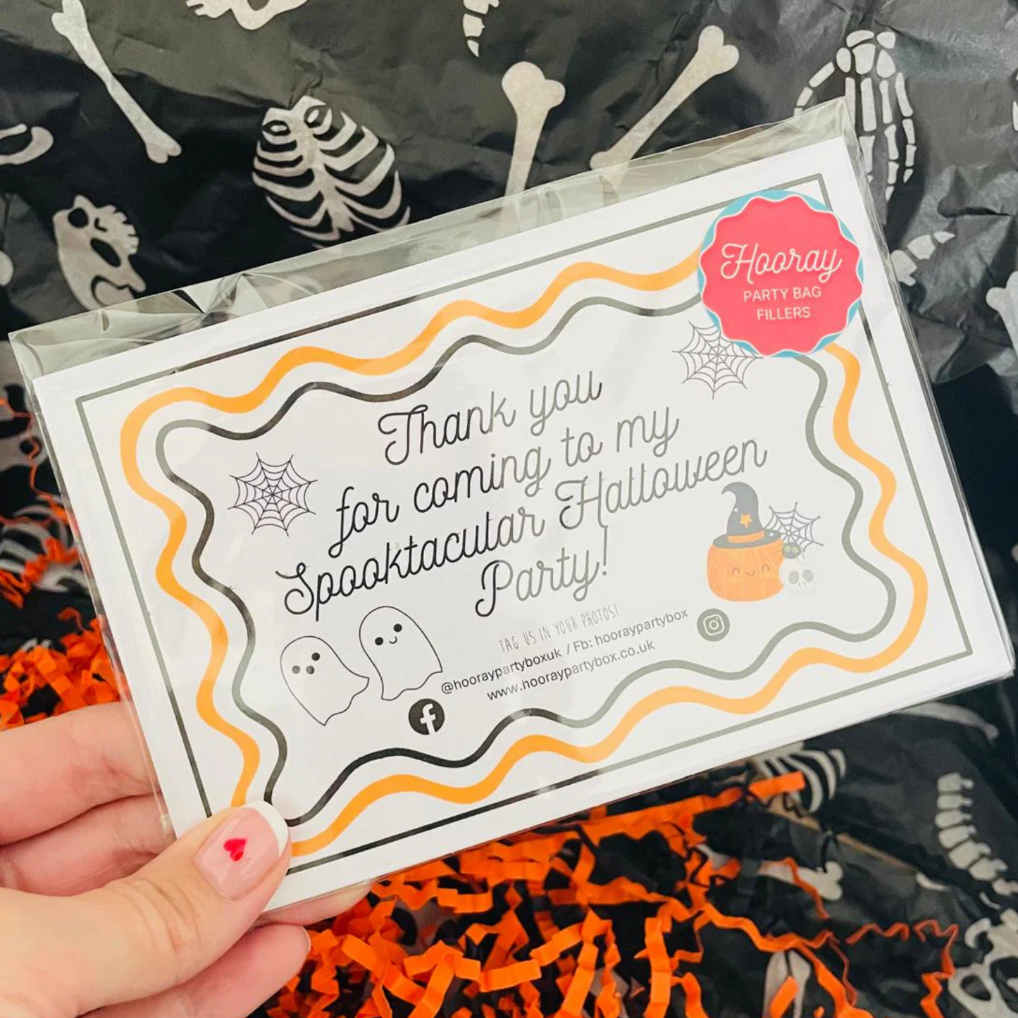 10 Halloween Party Bags with Thank You Cards