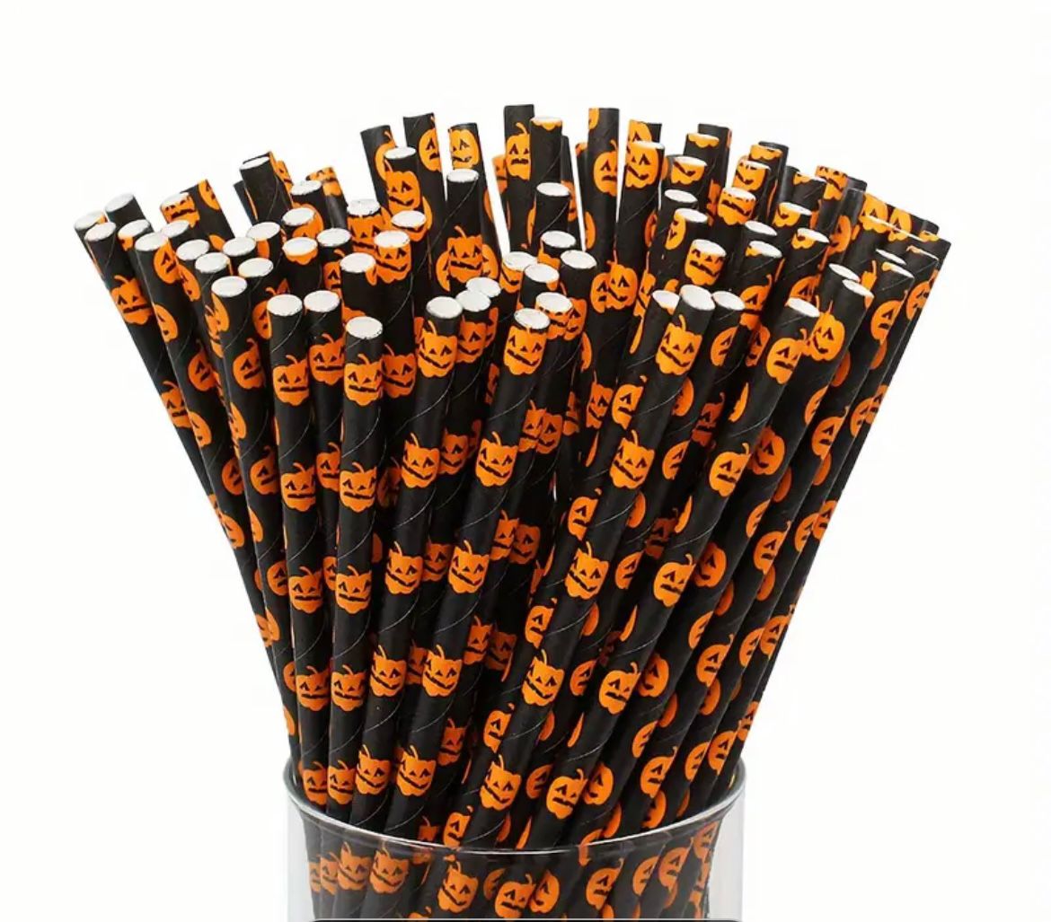 Halloween Straws - Pumpkin