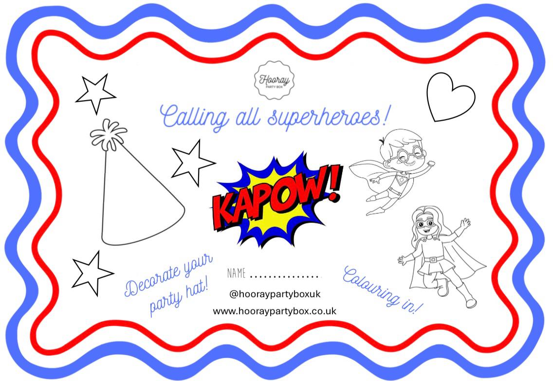 Superhero Birthday Party Box - 8 guests