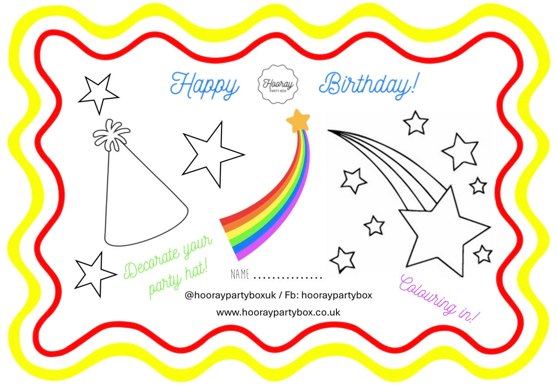 Simple Shooting Star Birthday Box - 8 guests