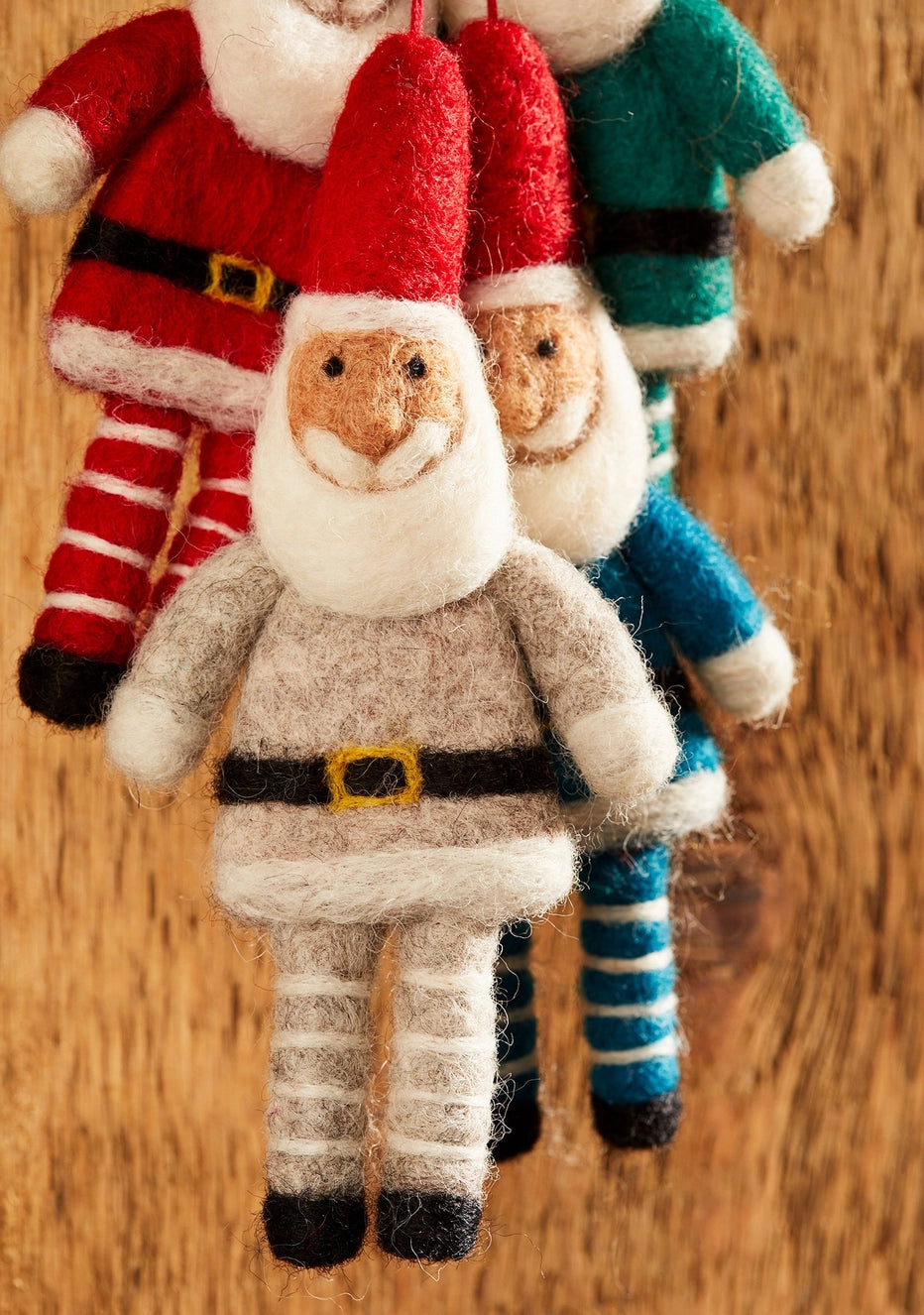 Hanging Felt Santa with Stripey Legs (Individual)