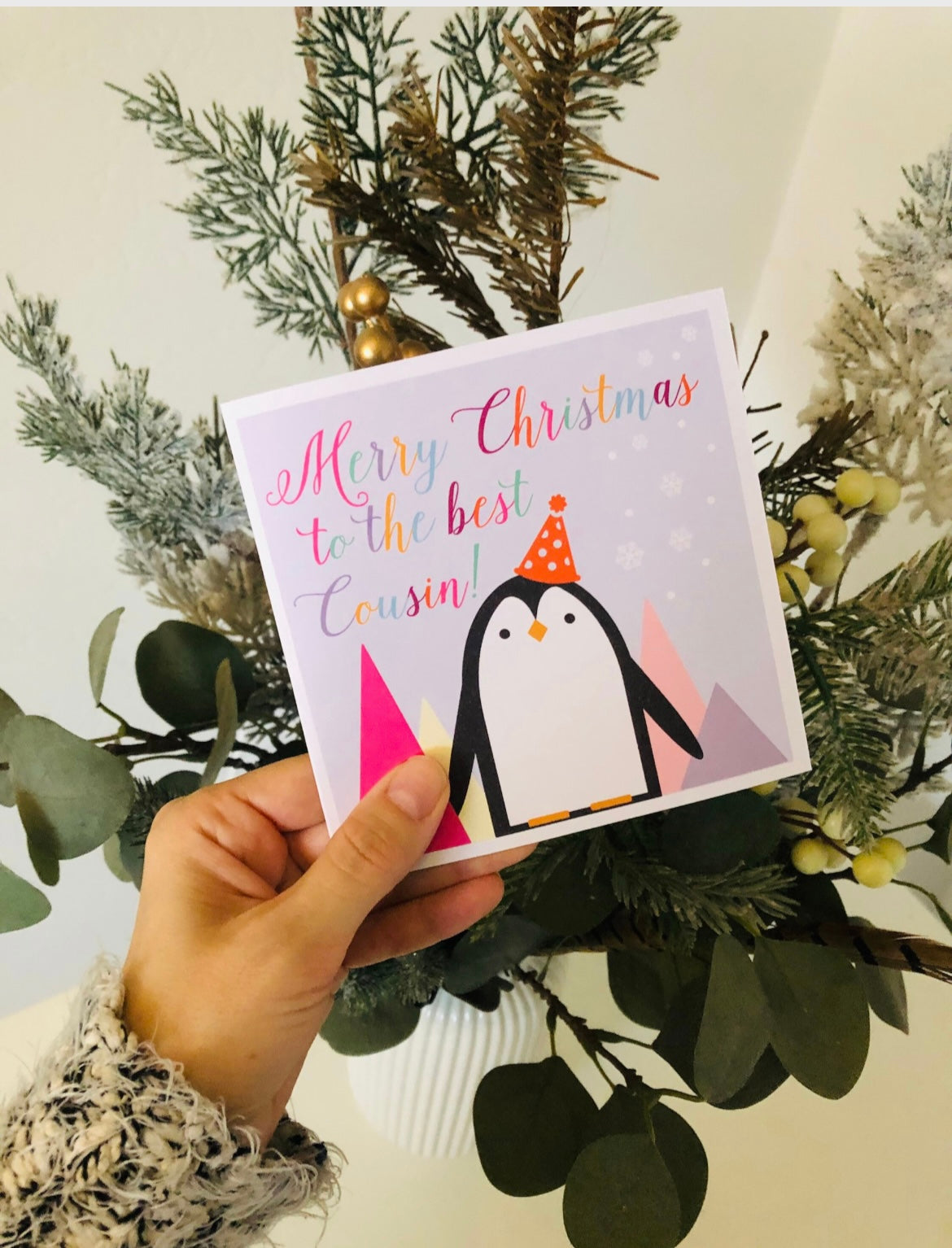 Festive Penguin Merry Christmas Card