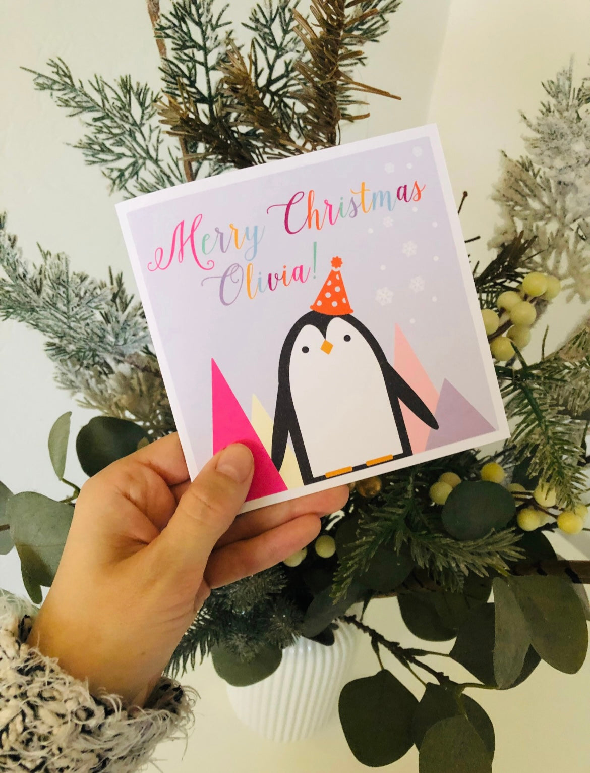 Festive Penguin Merry Christmas Card