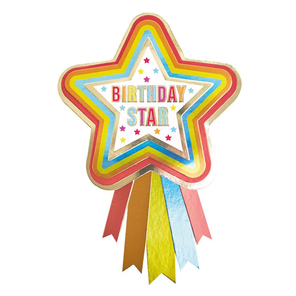 Happy birthday star rosette badge