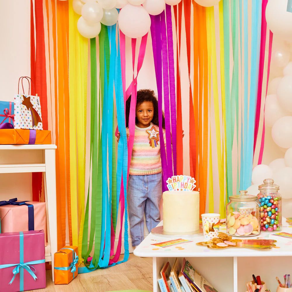 Colourful paper streamers x 6