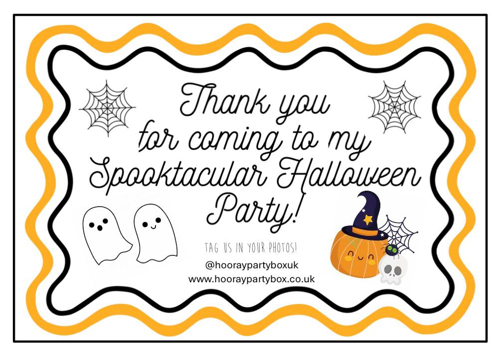 'Thank You For Coming To My Spooky Halloween Party' Cards (6 pack)