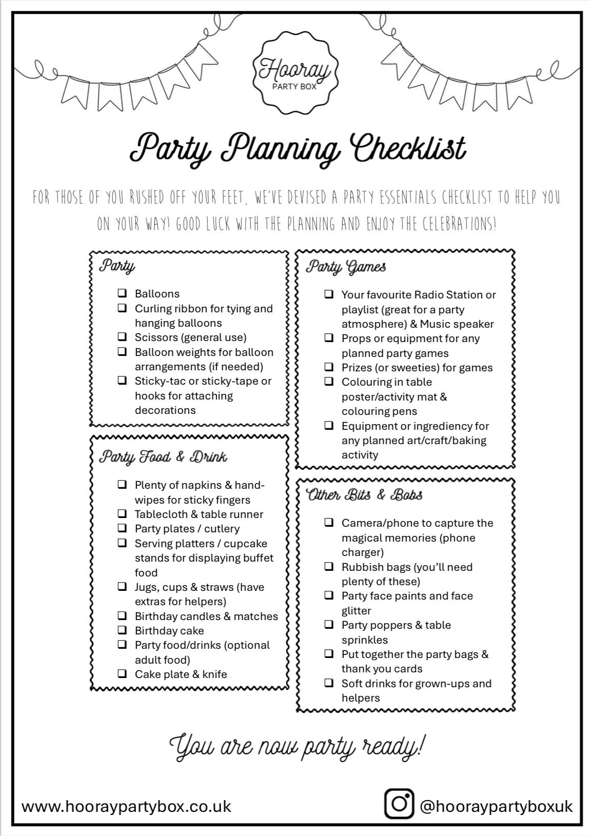 Party Checklist (FREE)