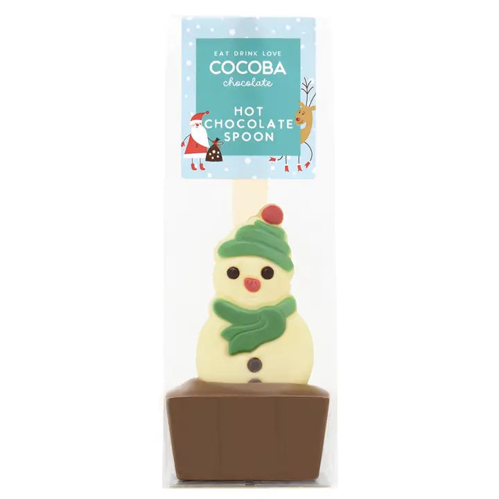 Christmas Snowman Milk Chocolate Hot Chocolate Spoon