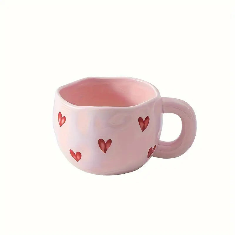 Pink Ceramic Heart Mug