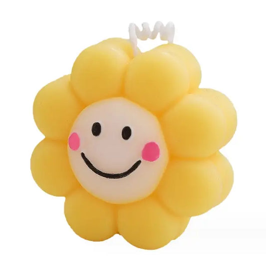 Smiley Sunflower Candle (Yellow)