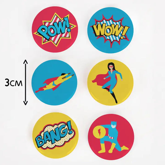 Superhero Badges (6 pack)