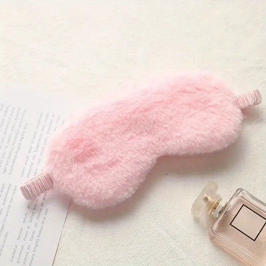 Pink plush sleeping eye mask