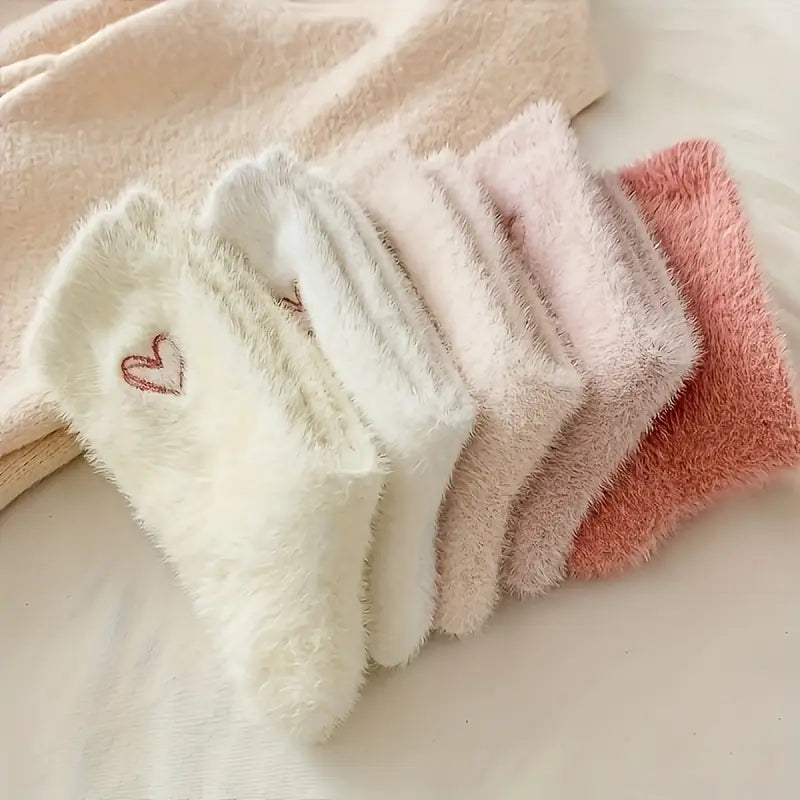 Fluffy Heart Socks