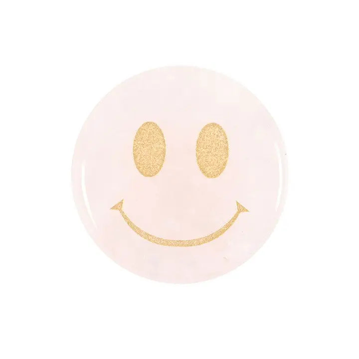 You Are Loved Rose Quartz Happy Face Crystal