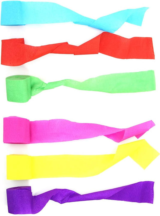 Colourful paper streamers x 6