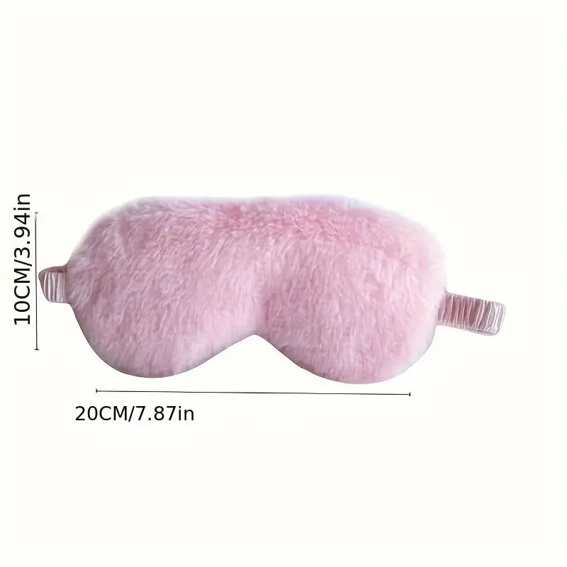 Pink plush sleeping eye mask