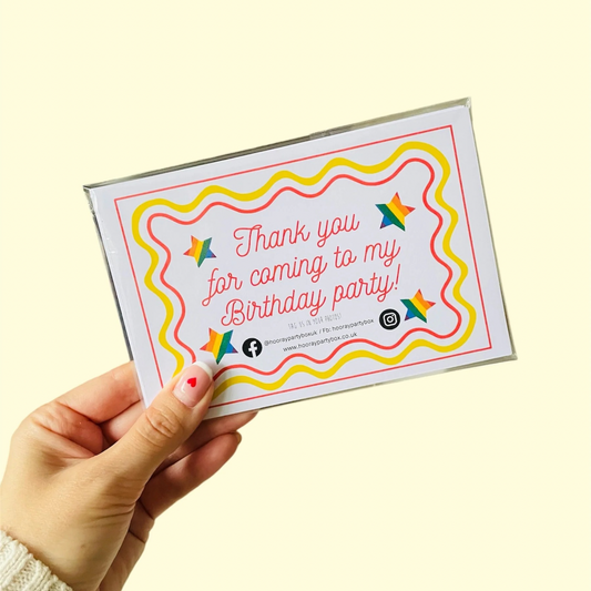 'Thank You For Coming To My Birthday Party' Cards (6 pack)
