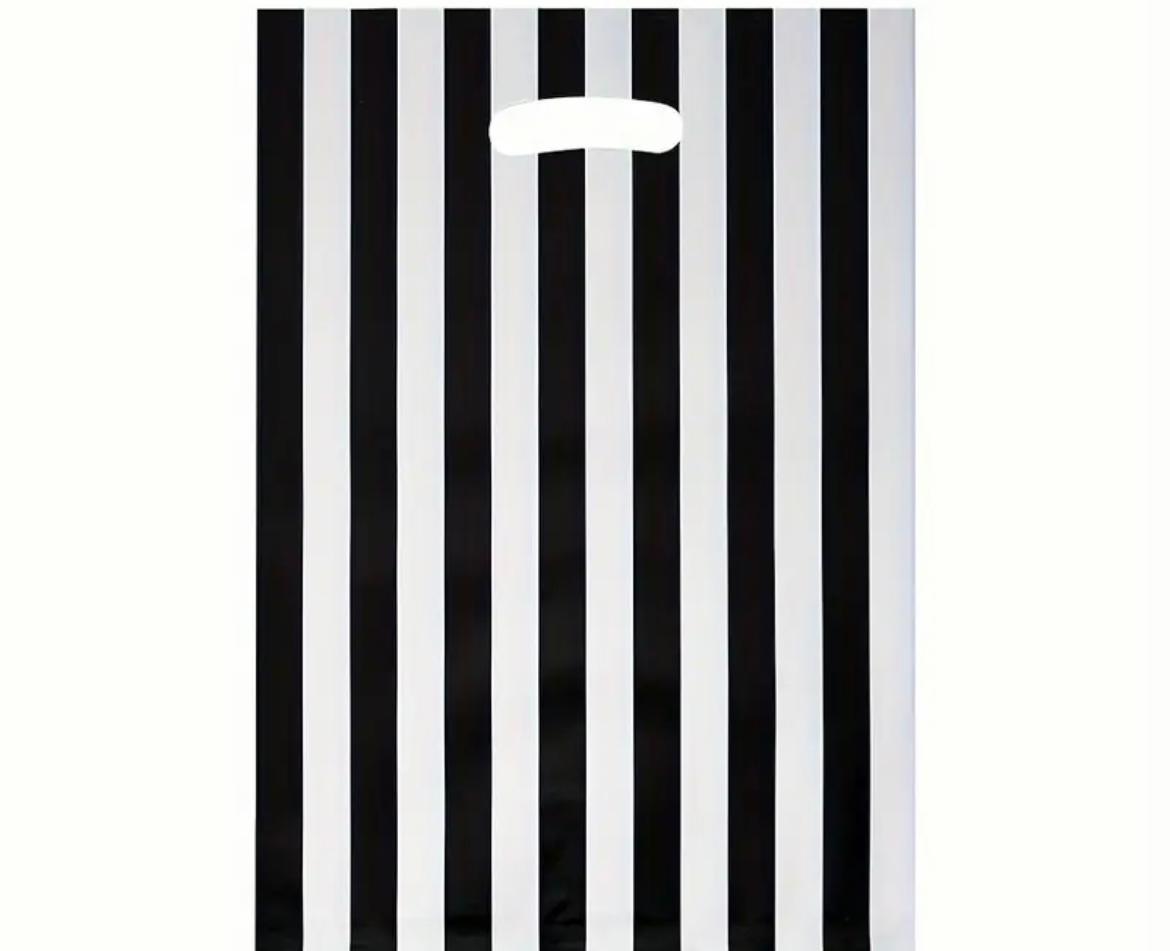 Halloween Black & White Striped Party Bags