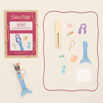 Make Your Own Mermaid Peg Doll Kit