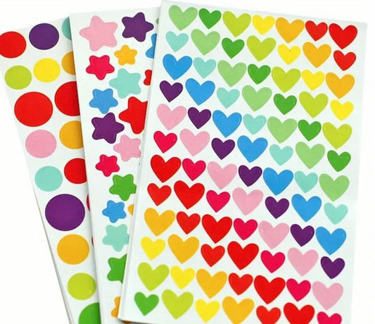 Coloured Shaped Sticker Sheets (6 sets)
