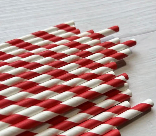 Red & White Striped Straws