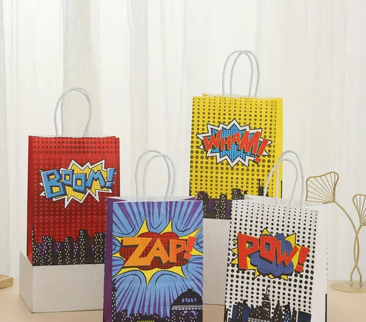 4 Superhero Party Bags (with 5 Fillers)