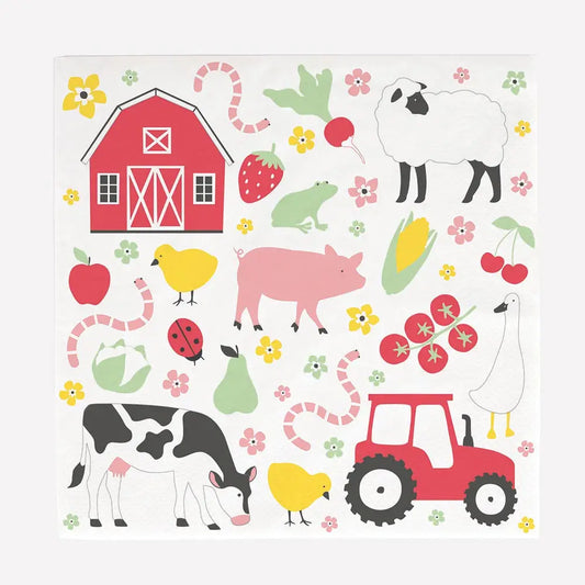 Farm animal napkins