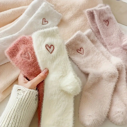 Fluffy Heart Socks