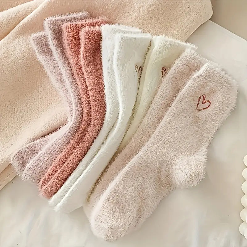 Fluffy Heart Socks