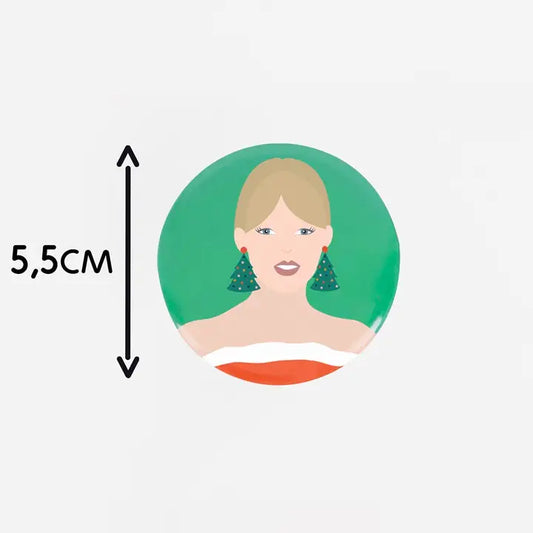Christmas Pop Star Taylor Swift Badge (Individual)