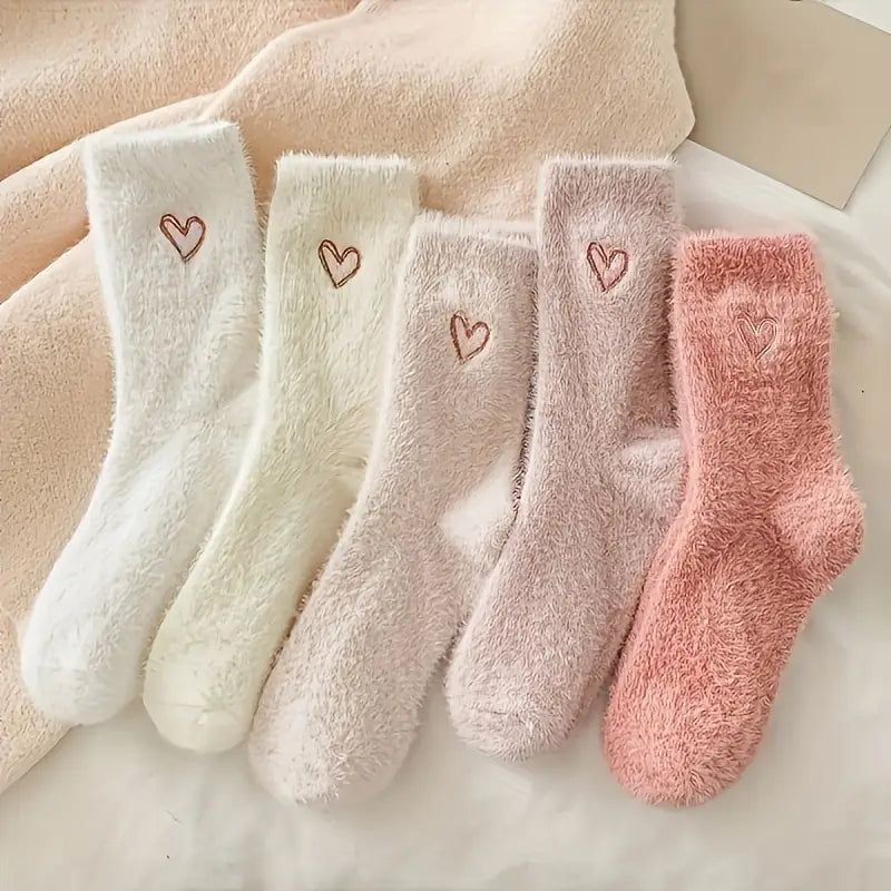Fluffy Heart Socks